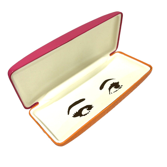 Kate Spade Pink Orange Clam Shell Sunglasses Eyeglass Eyes Hard Case (CASE ONLY) - Picture 4 of 8